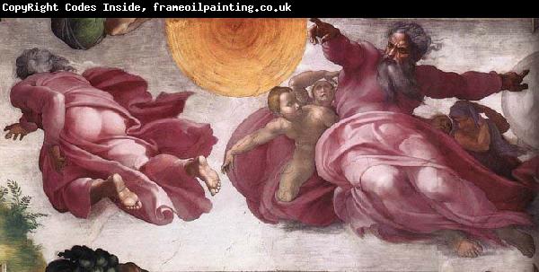 Michelangelo Buonarroti Creation of the Sun, Moon, and Plants